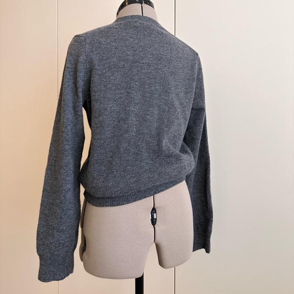 Comme des Garcons Gray Wool Sweater with Heart - Picture 2 of 8